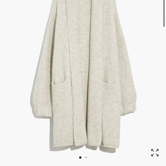 Madewell Plus Glenridge Shawl-Collar Sweater-Coat in grey/cream - Picture 3 of 3